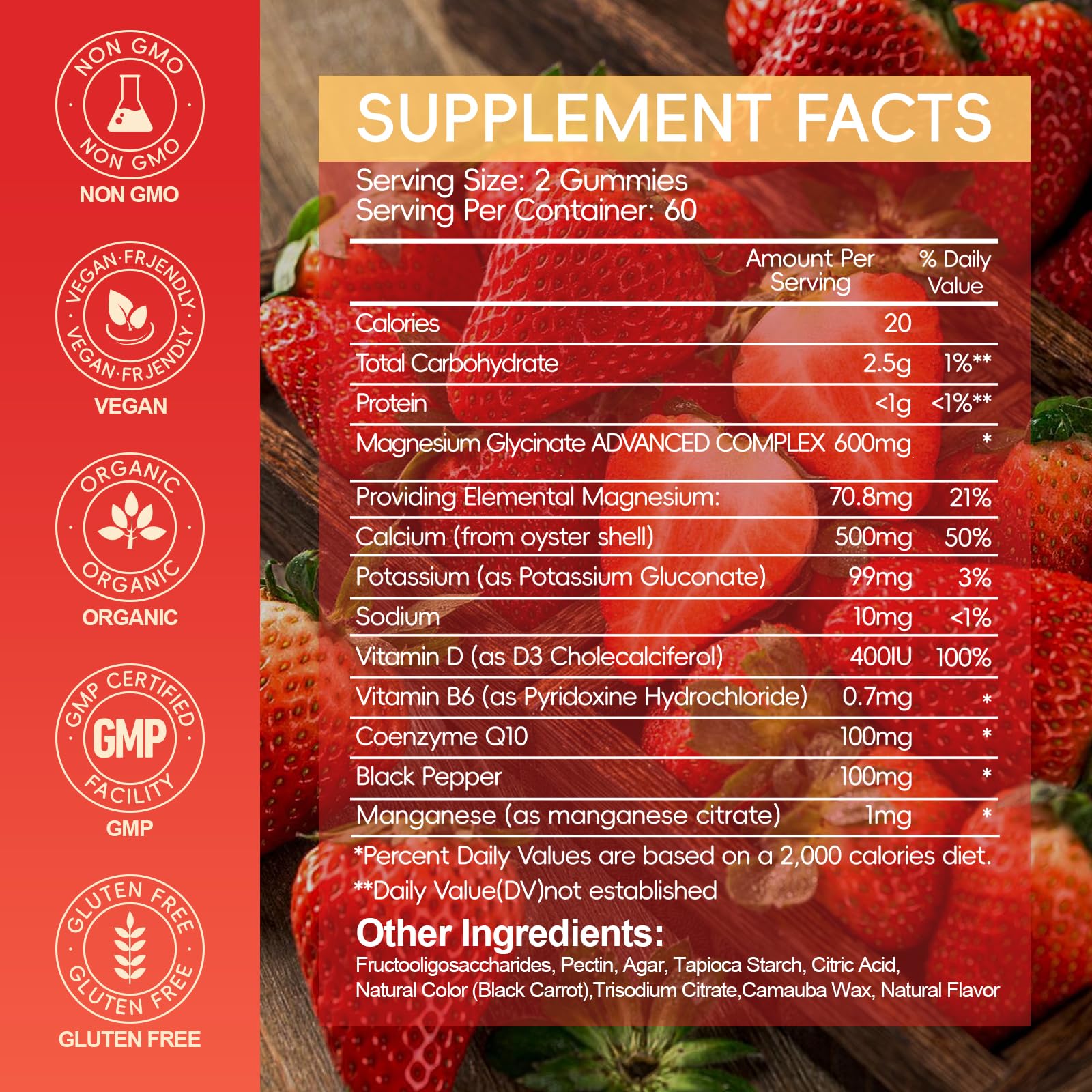 Cytona Magnesium Glycinate Gummies raspberry flavour close-up