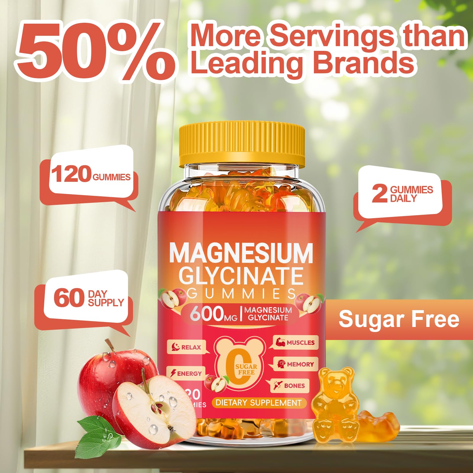 Cytona Magnesium Glycinate Gummies with a measuring spoon