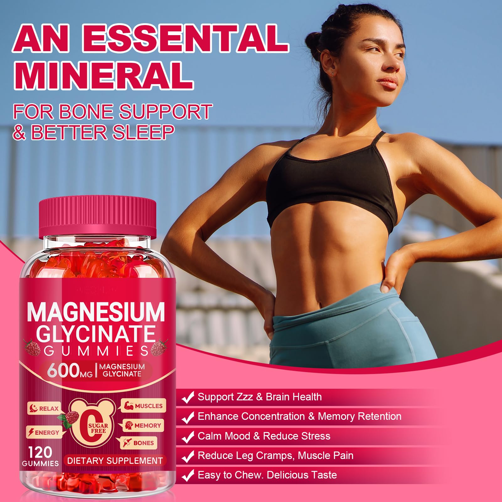 Cytona Magnesium Glycinate Gummies with a measuring spoon