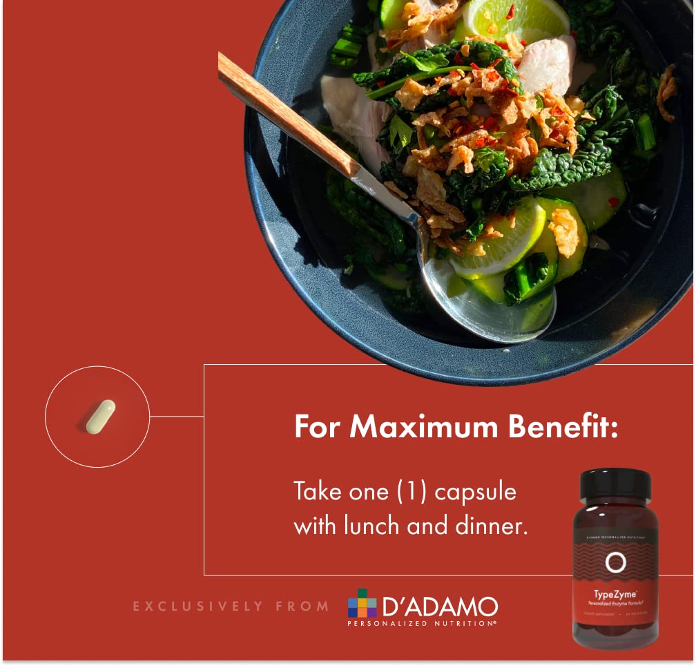 D'Adamo TypeZyme Multi-Enzyme Supplement with artichoke leaf powder