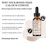 D L S Calcium Citrate Liquid Drops 1200mg bottle side view