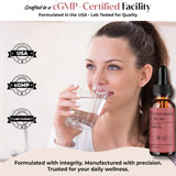 D L S Potassium Citrate Liquid 1000mg lifestyle scene with water