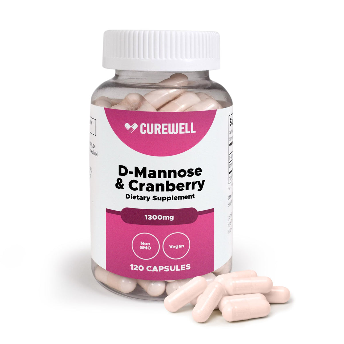 D-Mannose & Cranberry 120 capsules front view