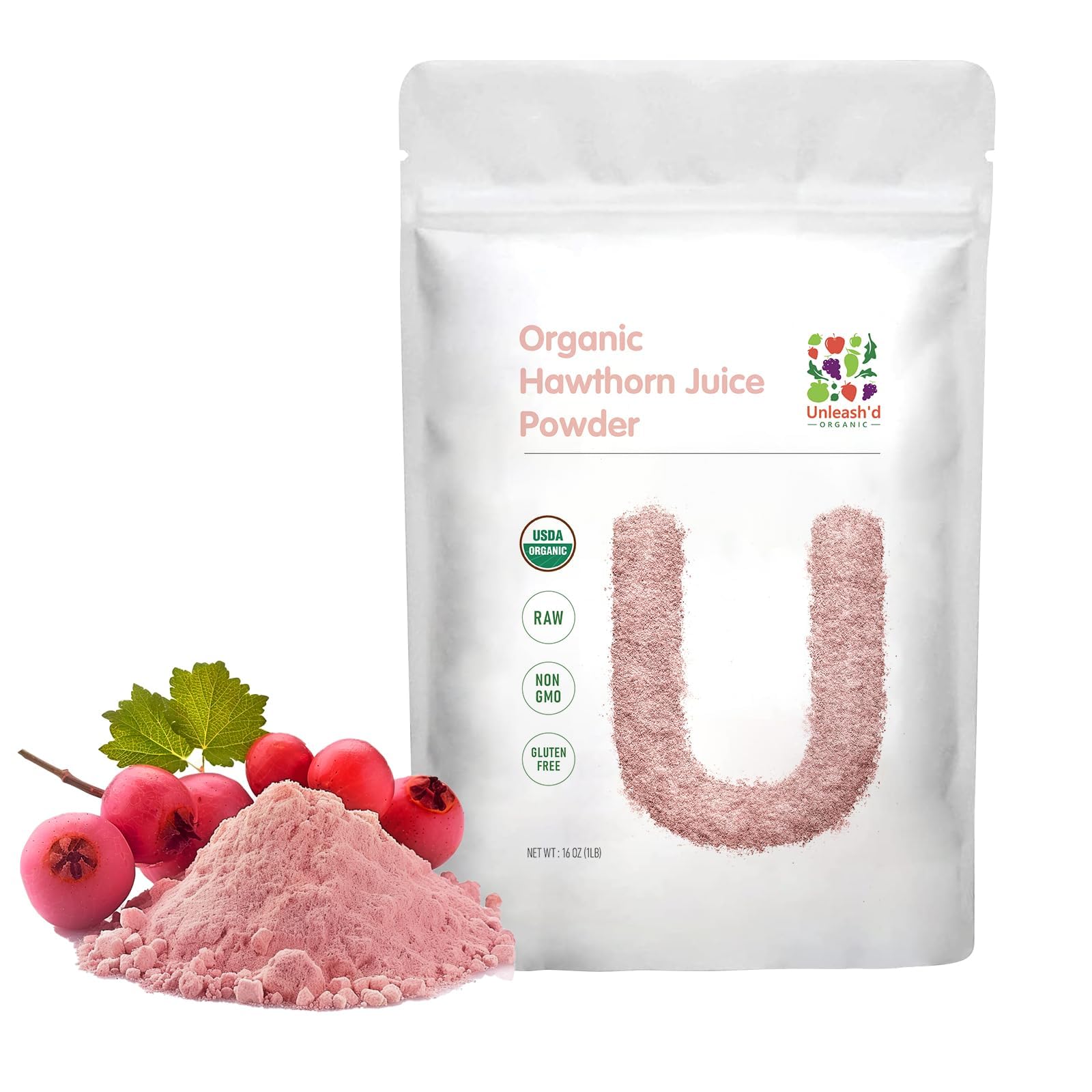 'D ORGANIC Hawthorn Berry Powder 454g front view