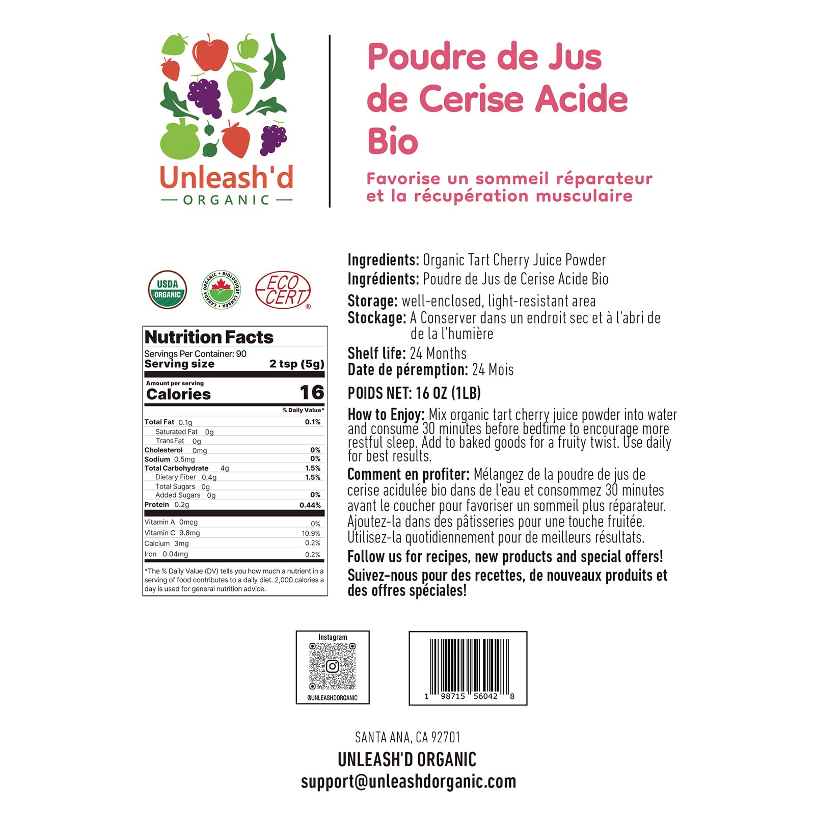 'D ORGANIC Herbal Supplement packaging side view