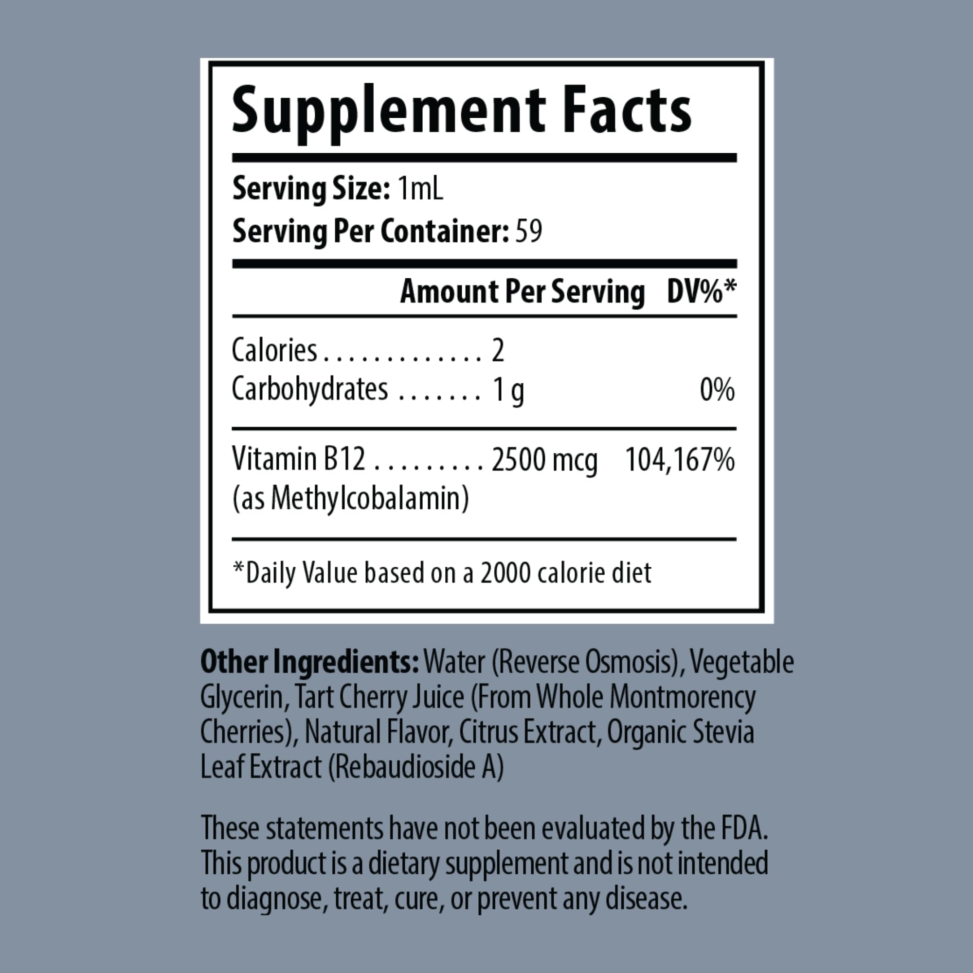 D R P Liquid Vitamin B12 2500 mcg sublingual drops dosage dropper