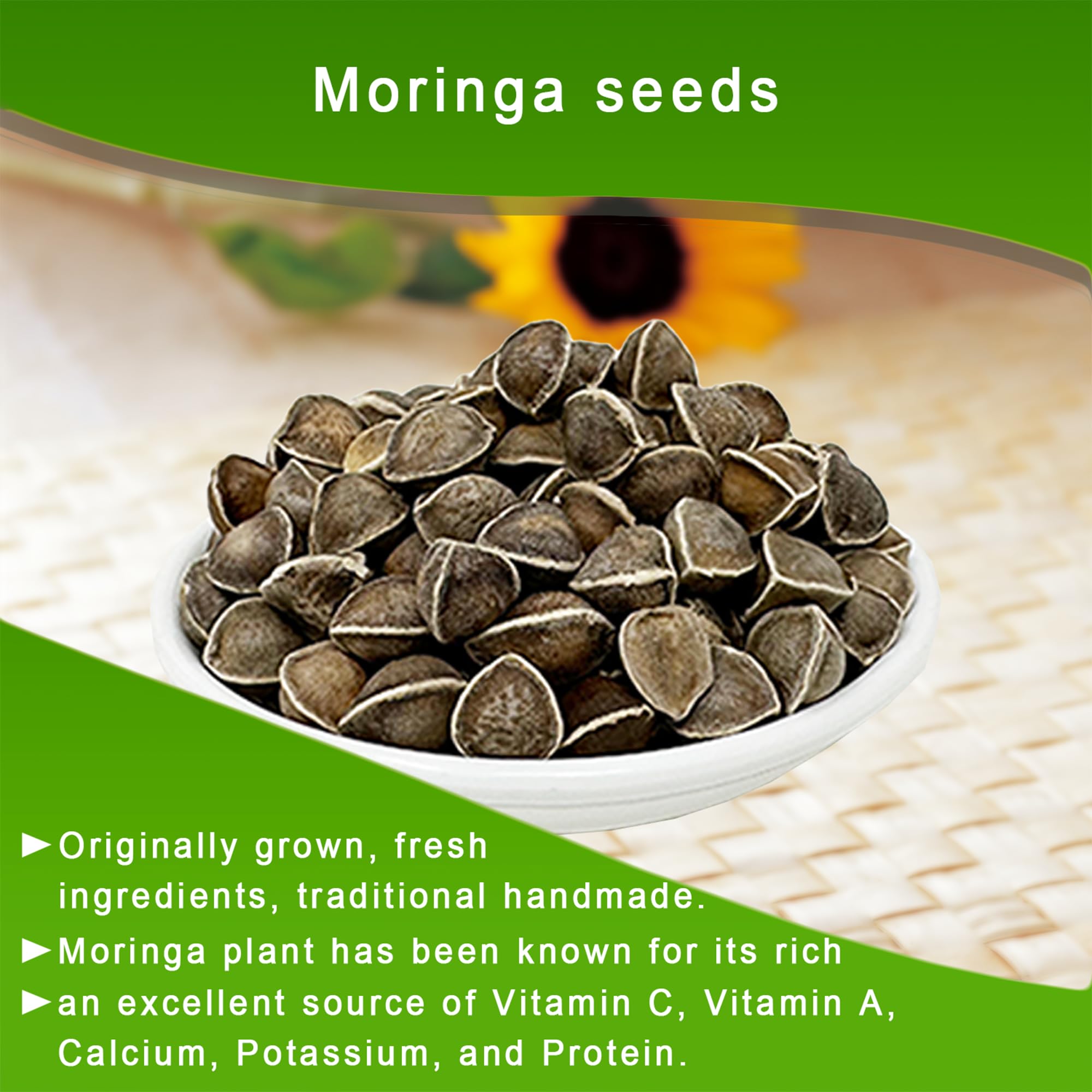 DABC OAK LAND Moringa Oleifera Seeds close-up