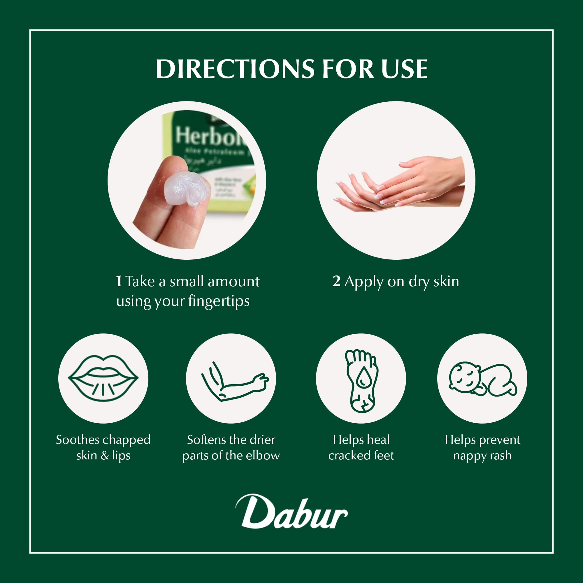 Dabur Herbolene Aloe Petroleum Jelly application on skin