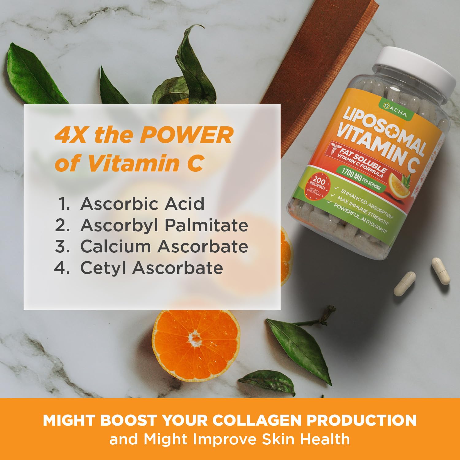 DACHA Liposomal Vitamin C ingredients list on label