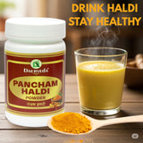 Daerveda Turmeric Supplement displayed with natural turmeric roots