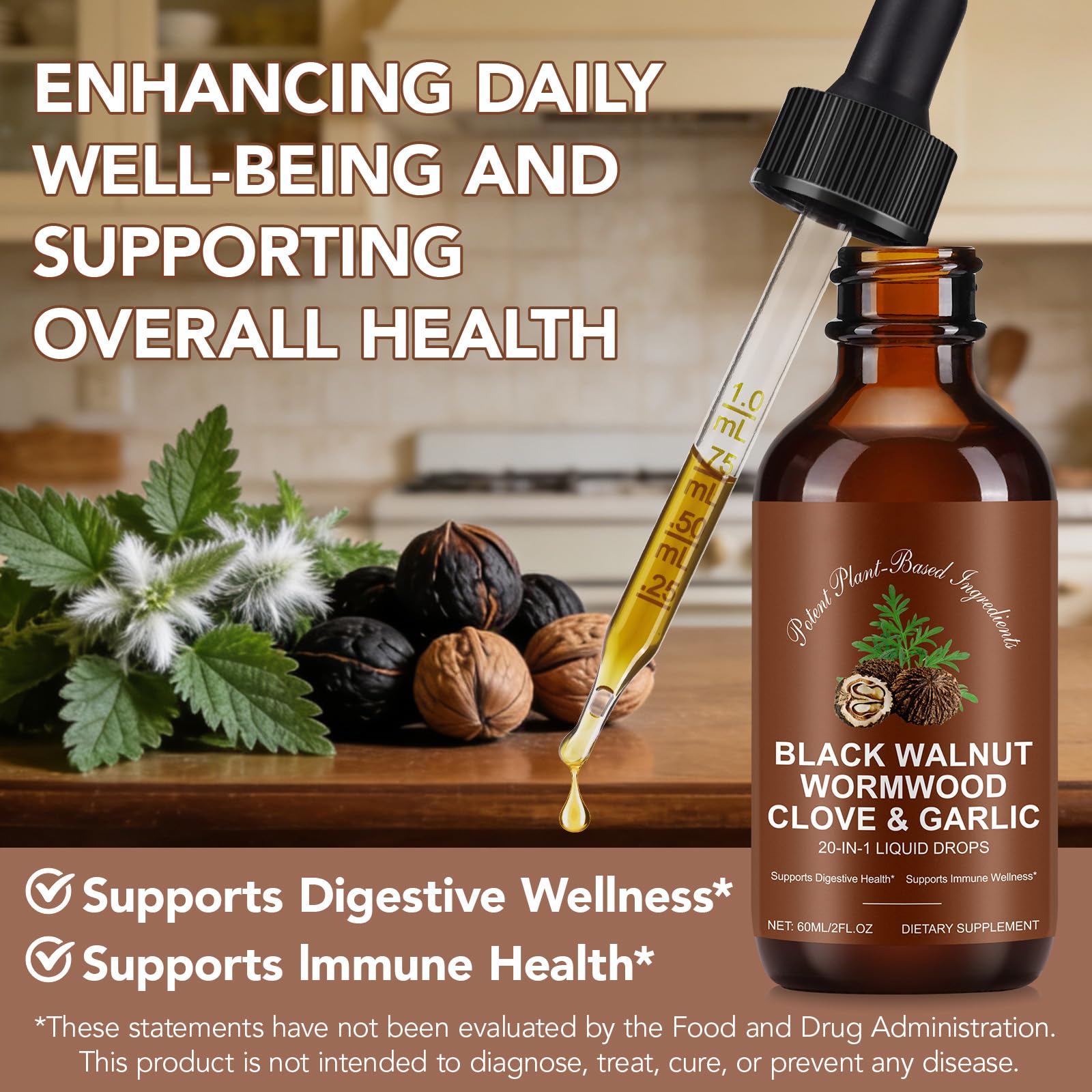 Daiasns 20-in-1 Herbal Complex bottle with dropper
