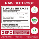 Daiasns Beet Root Powder Capsules 1300MG bottle with label