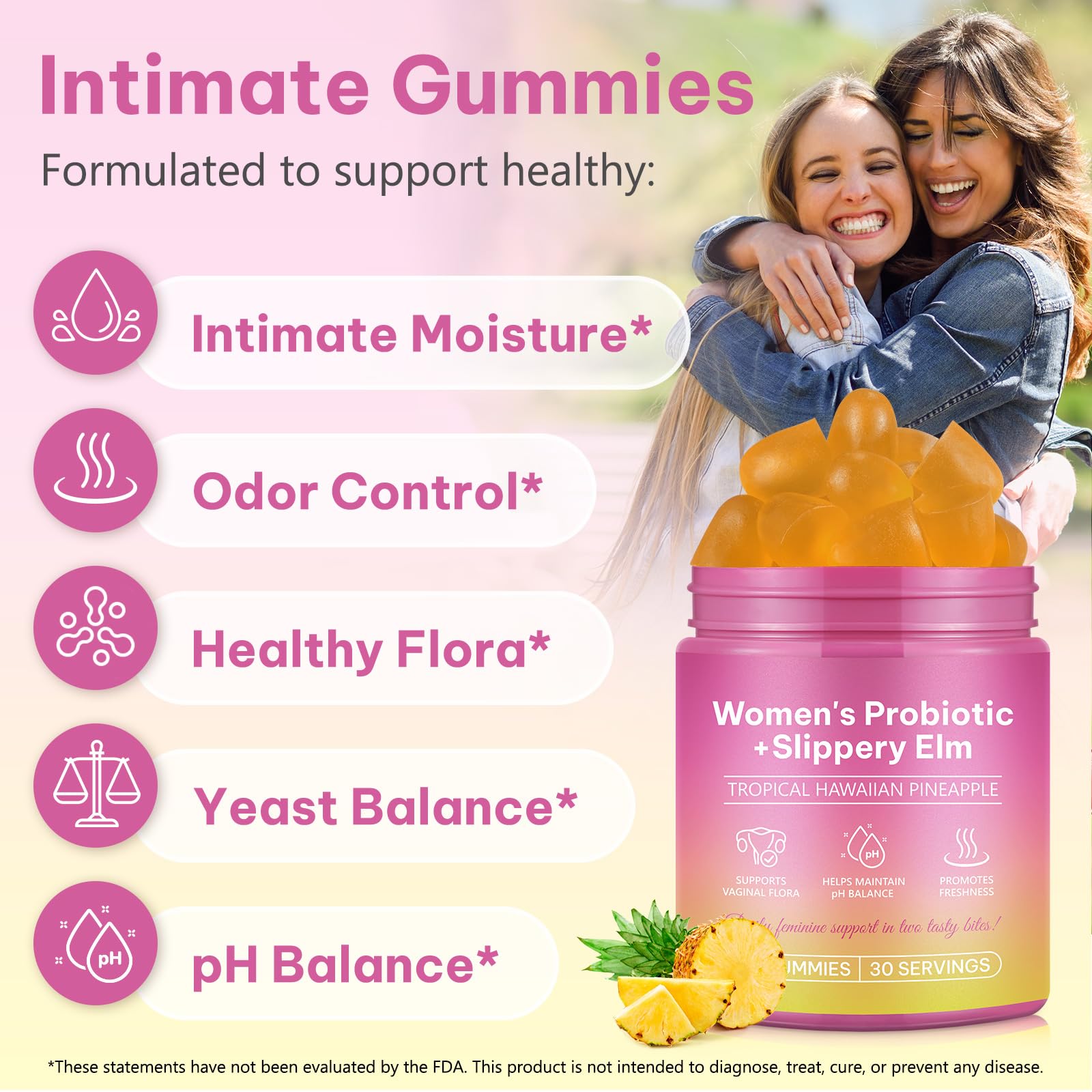 Daiasns Feminine Balance Gummies side view of packaging