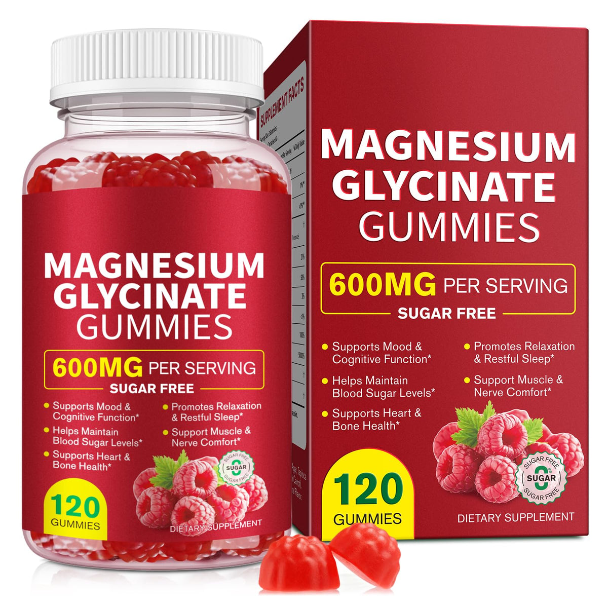 Daiasns Magnesium Glycinate Gummies 600mg front view with packaging