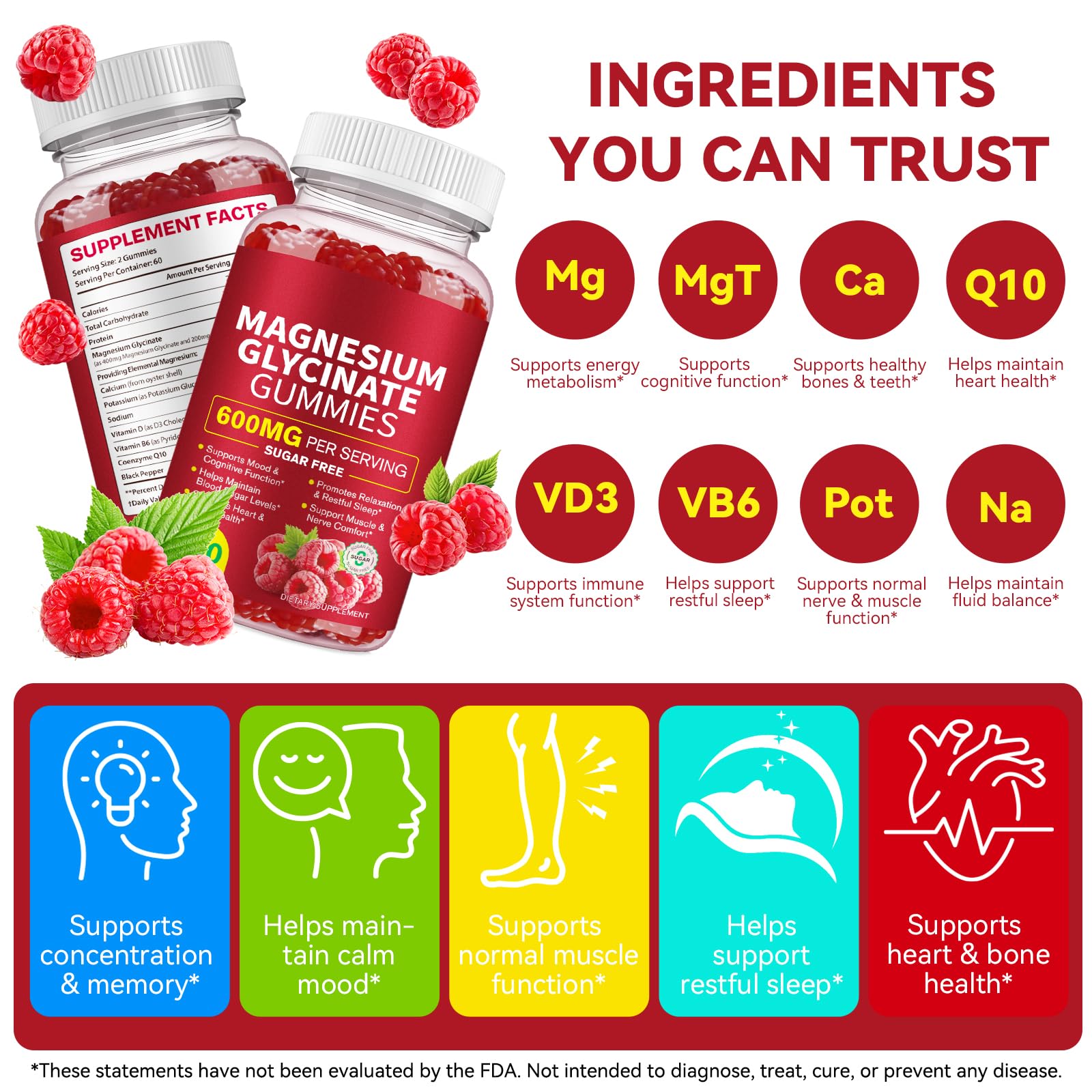 Daiasns Magnesium Glycinate Gummies 600mg on a kitchen counter