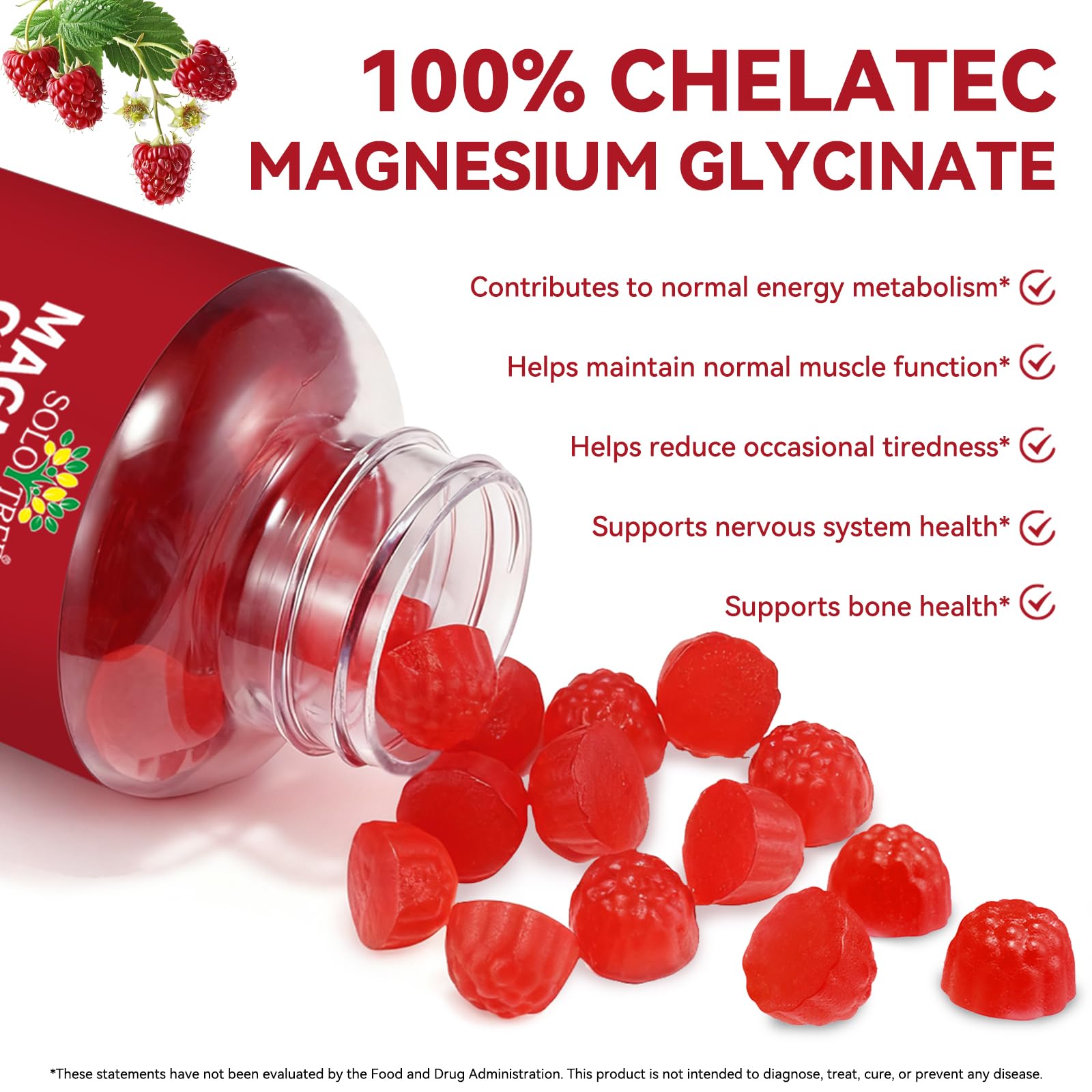 Daiasns Magnesium Glycinate Gummies 600mg side view showing nutritional information