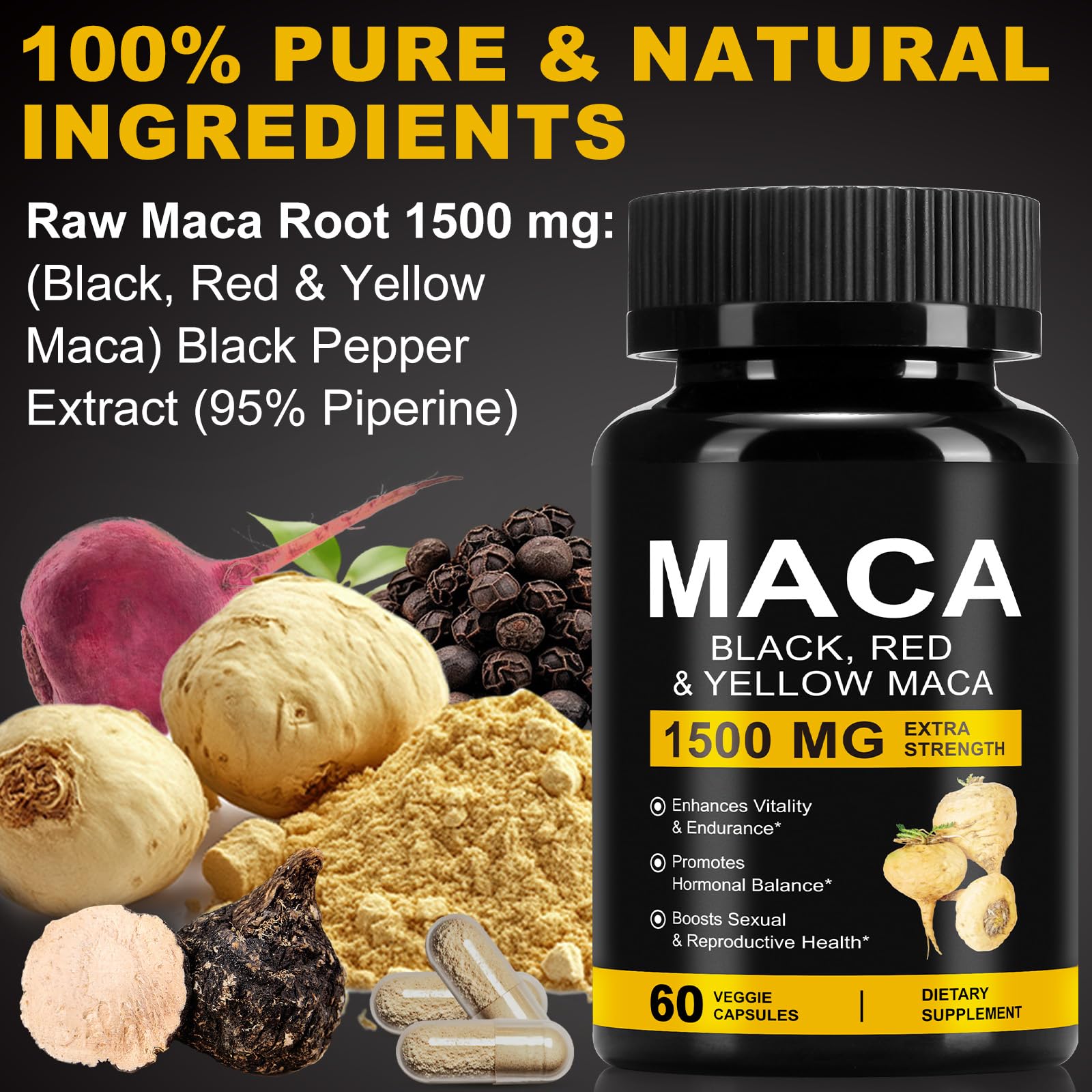 Daiasns Organic Maca Root Capsules 1500mg lifestyle scene
