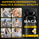 Daiasns Organic Maca Root Capsules 1500mg on a wooden table