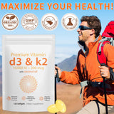 Daiasns Vitamin D3 & K2 Softgels back view with ingredient list