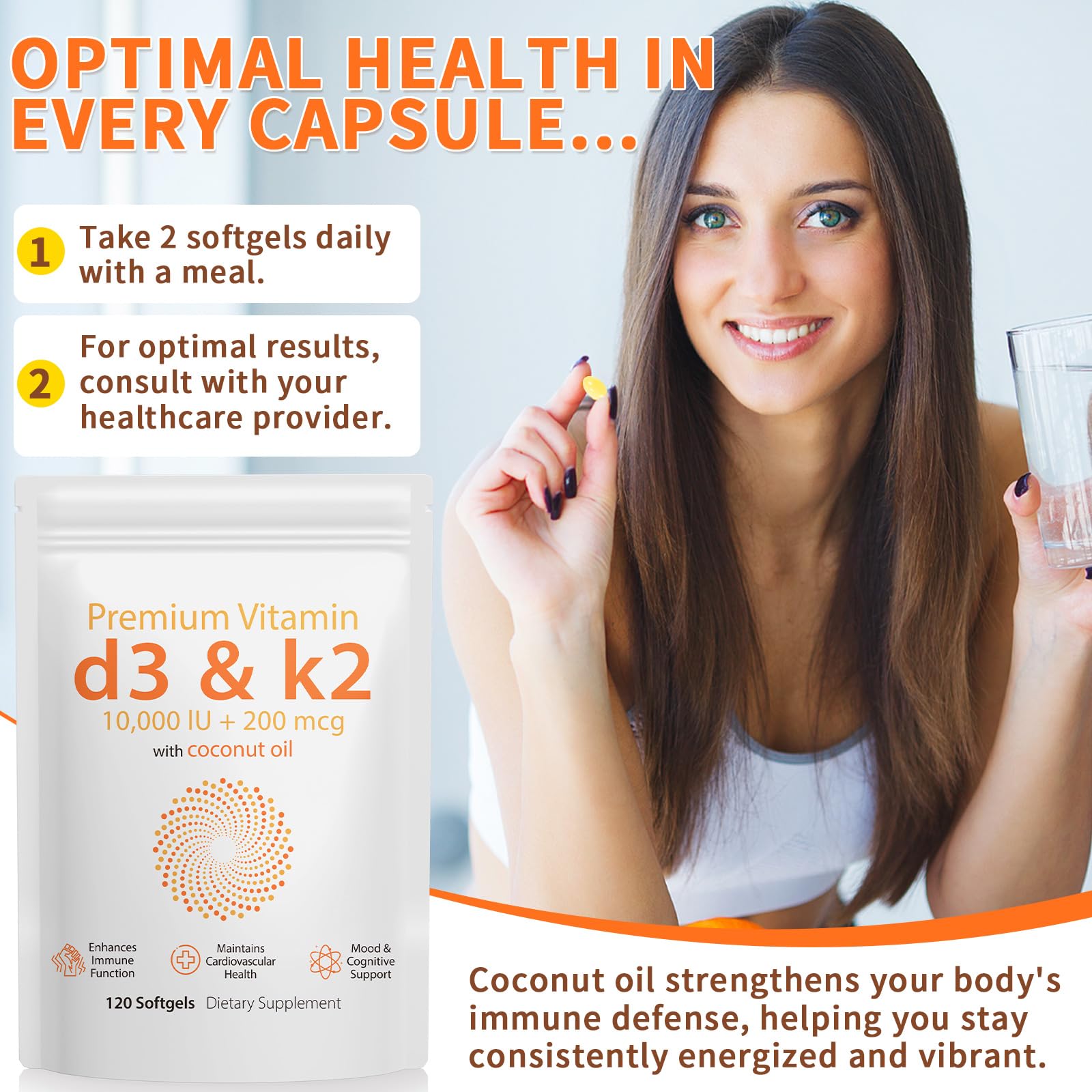 Daiasns Vitamin D3 & K2 Softgels close-up of softgel