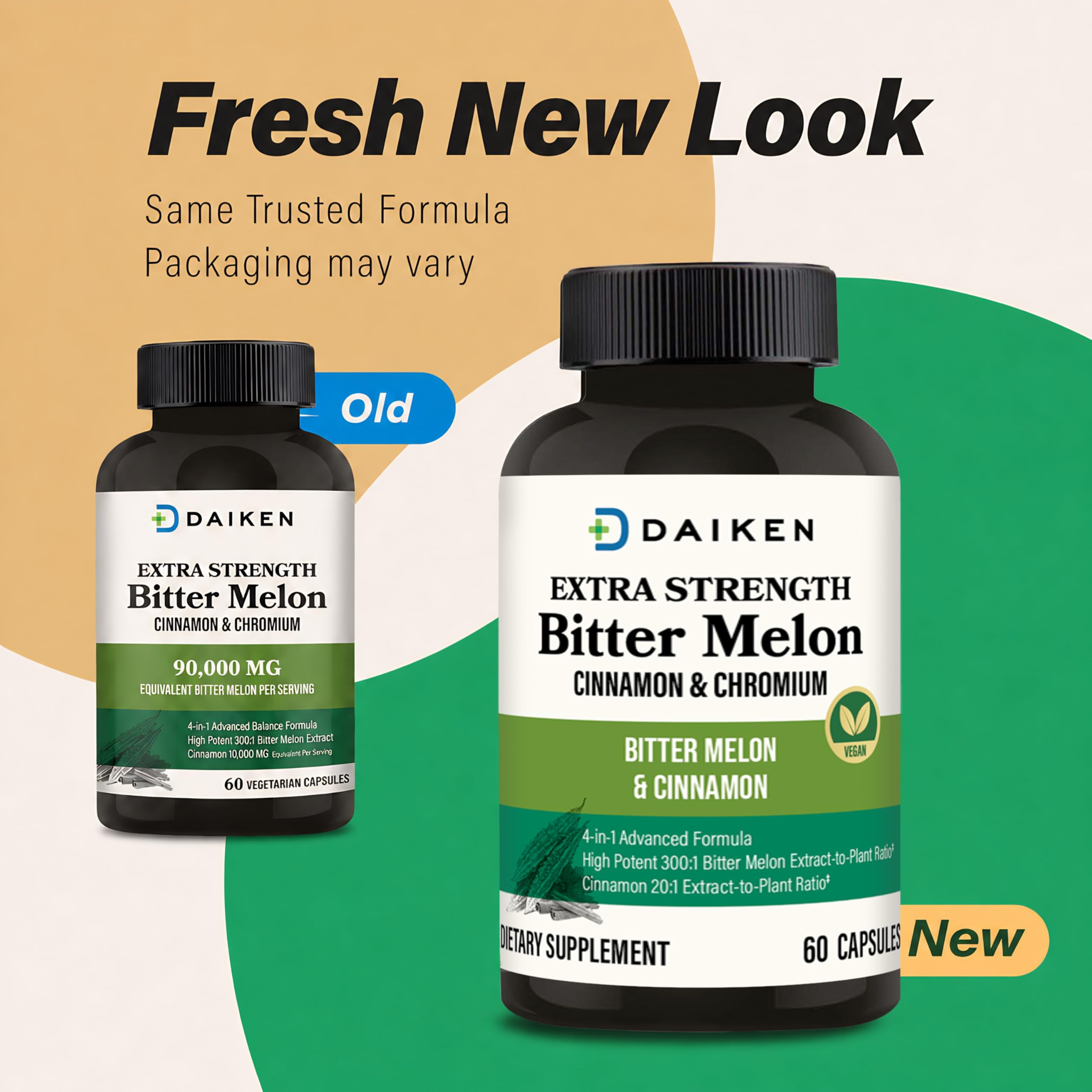 DAIKEN Bitter Melon & Cinnamon Capsules side view