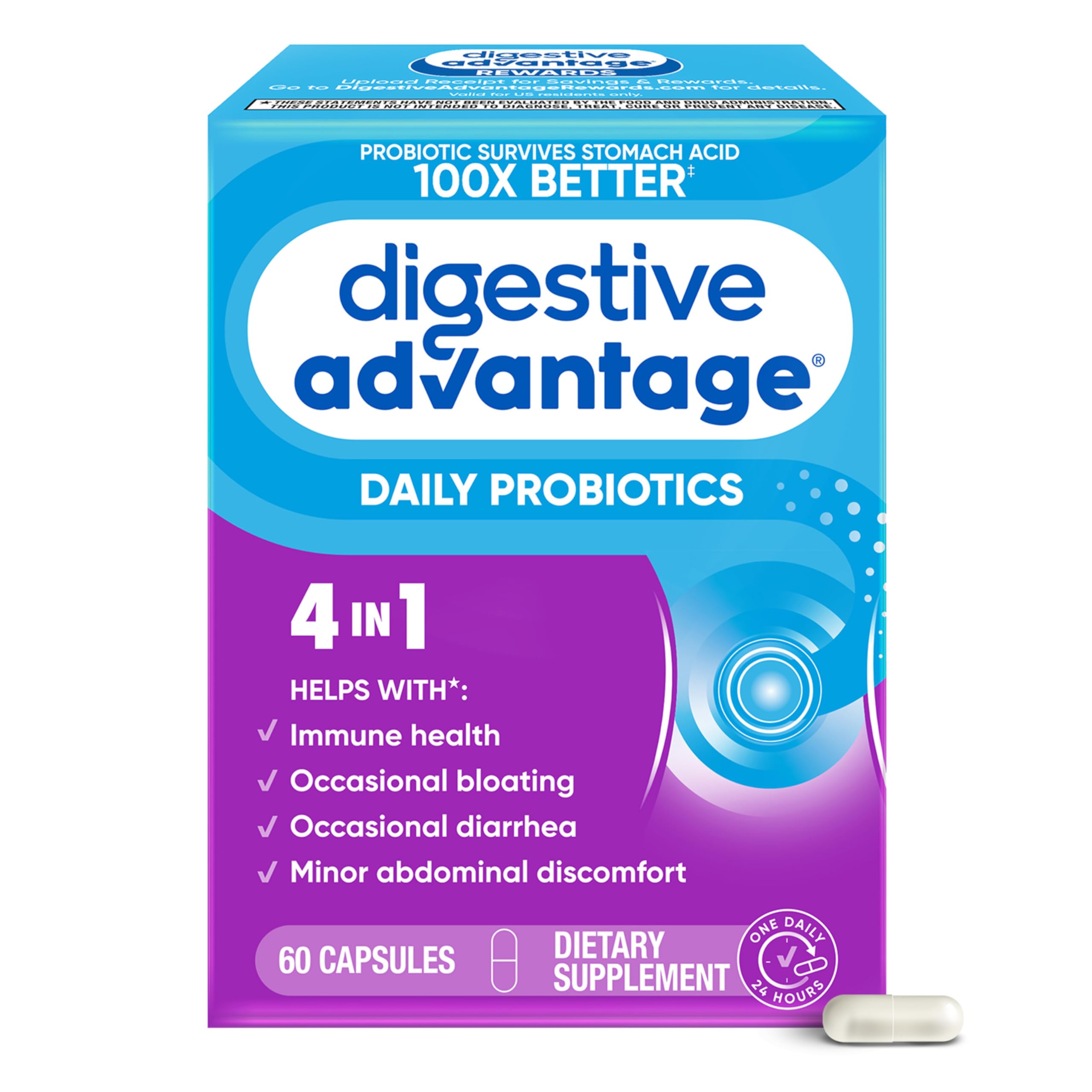 daily Advantage Daily Probiotics 30 Capsules front view