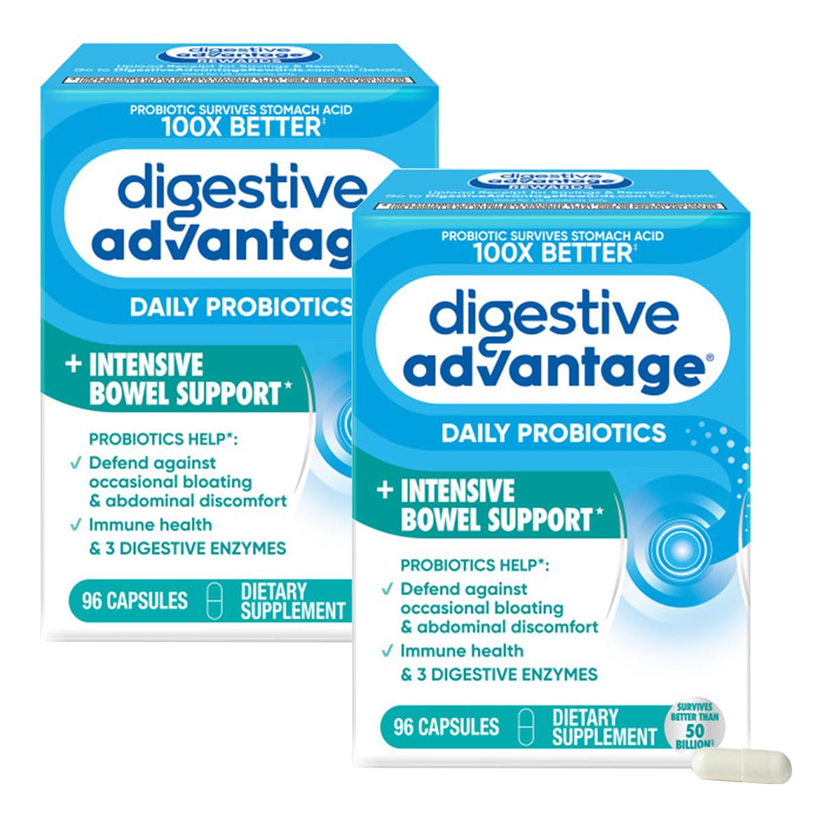 daily Advantage Daily Probiotics + Intensive Bowel Support front view