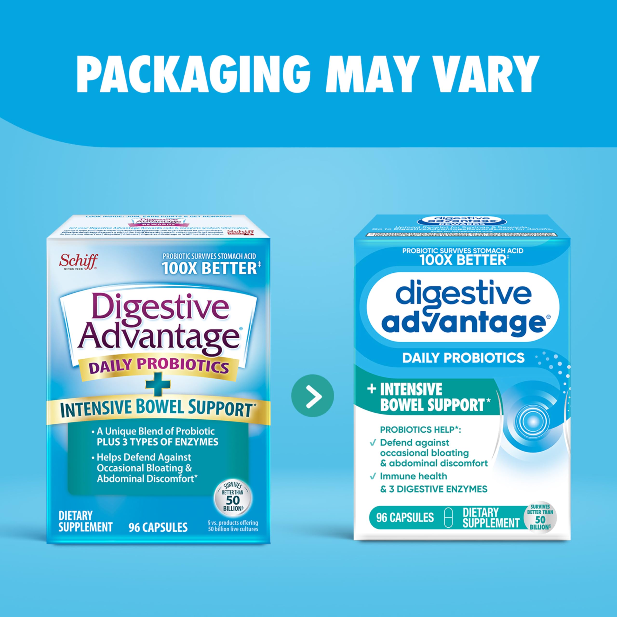 daily Advantage Daily Probiotics + Intensive Bowel Support side view