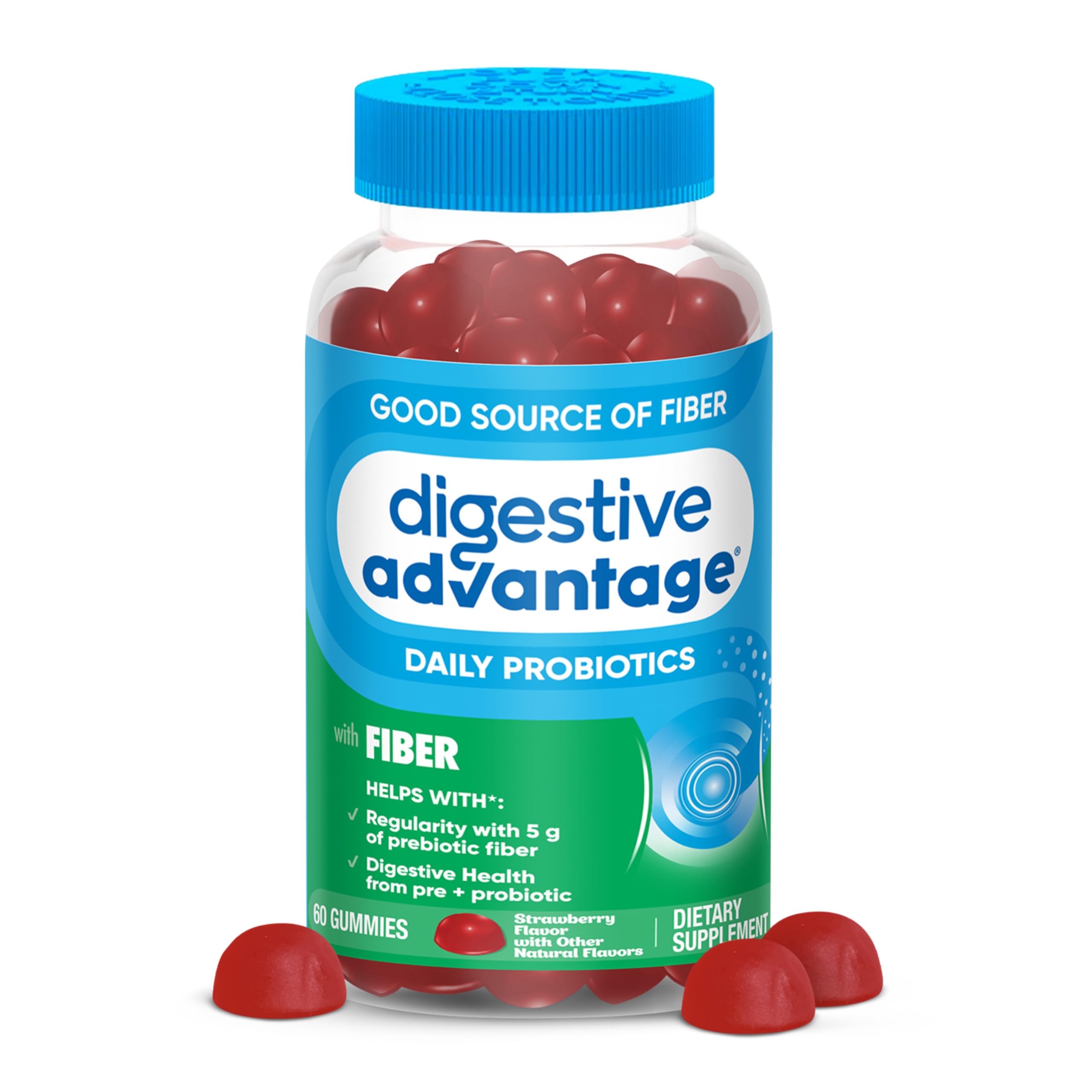 daily Advantage Prebiotic Fiber Gummies front view packaging