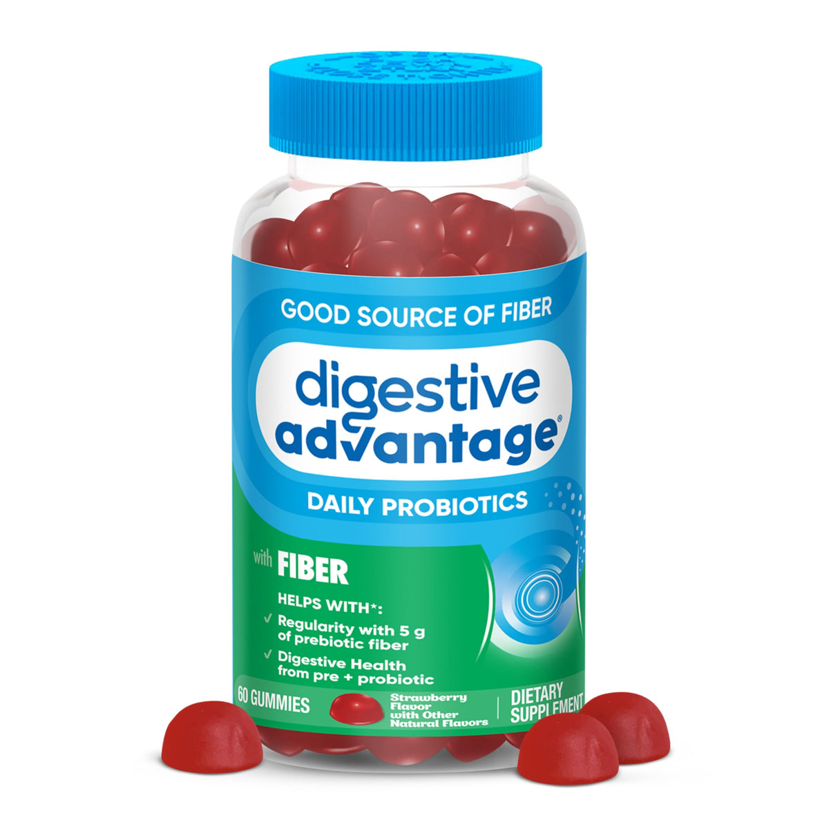 daily Advantage Prebiotic Fiber Gummies front view packaging