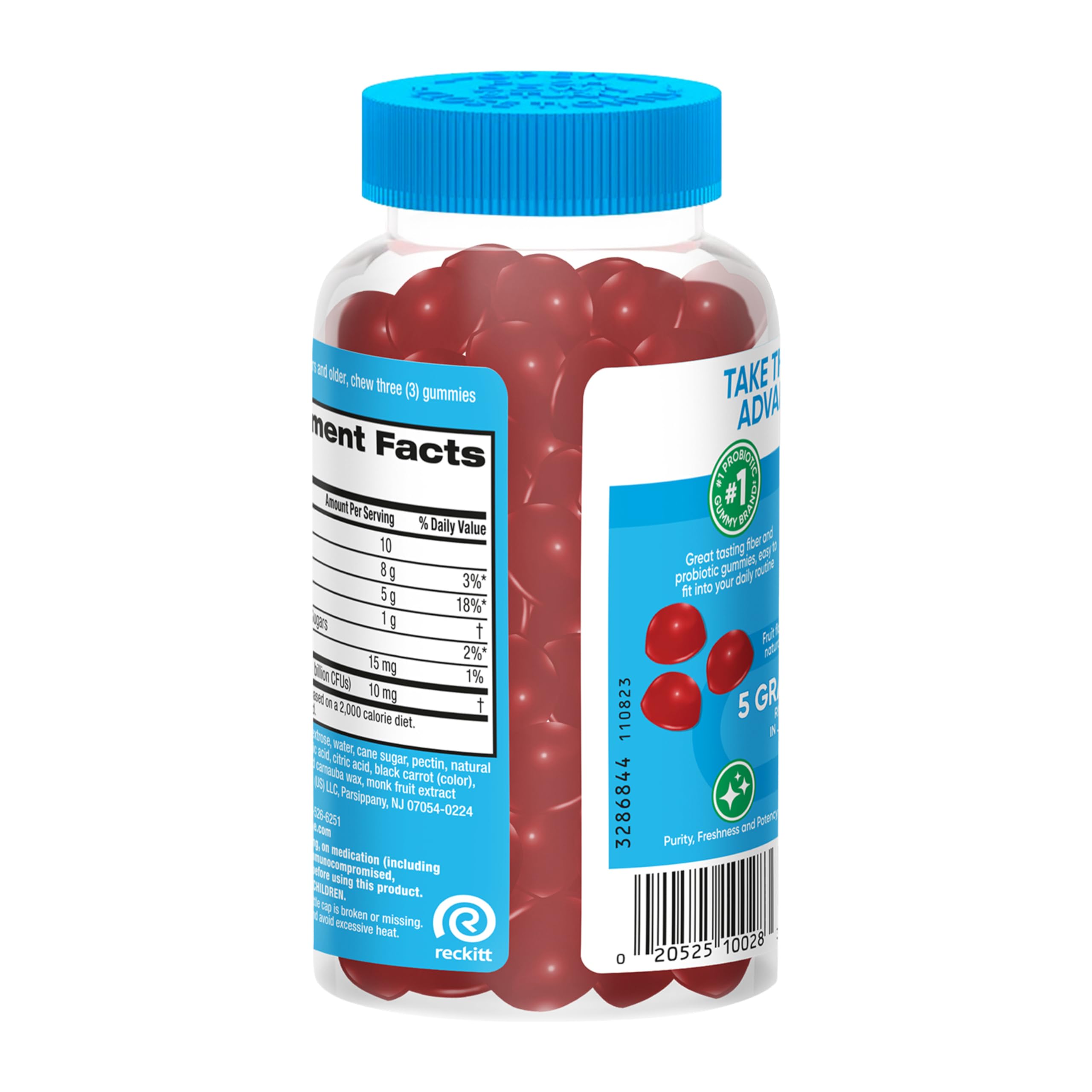 daily Advantage Prebiotic Fiber Gummies open package showing gummies