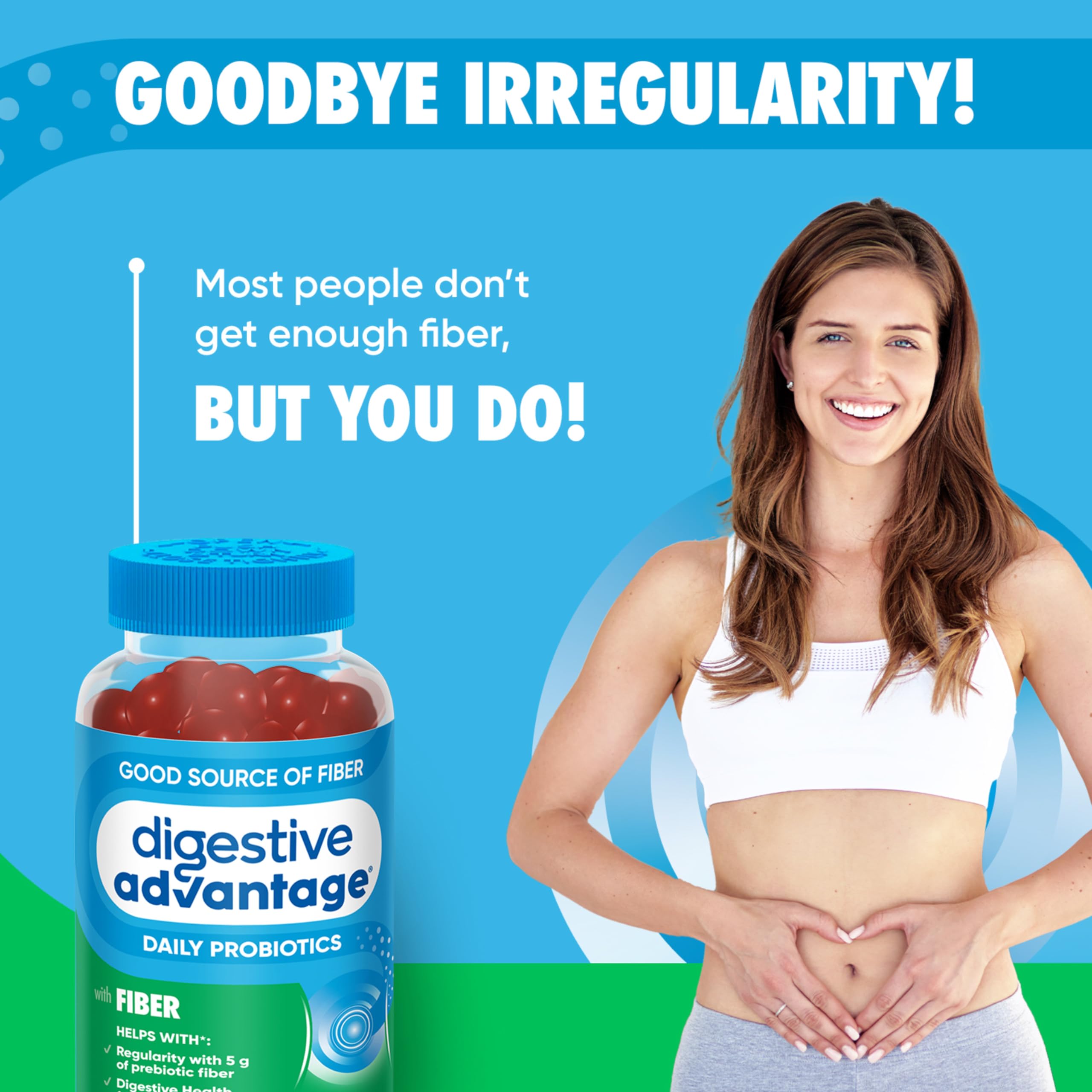 daily Advantage Prebiotic Fiber Gummies with ingredients list