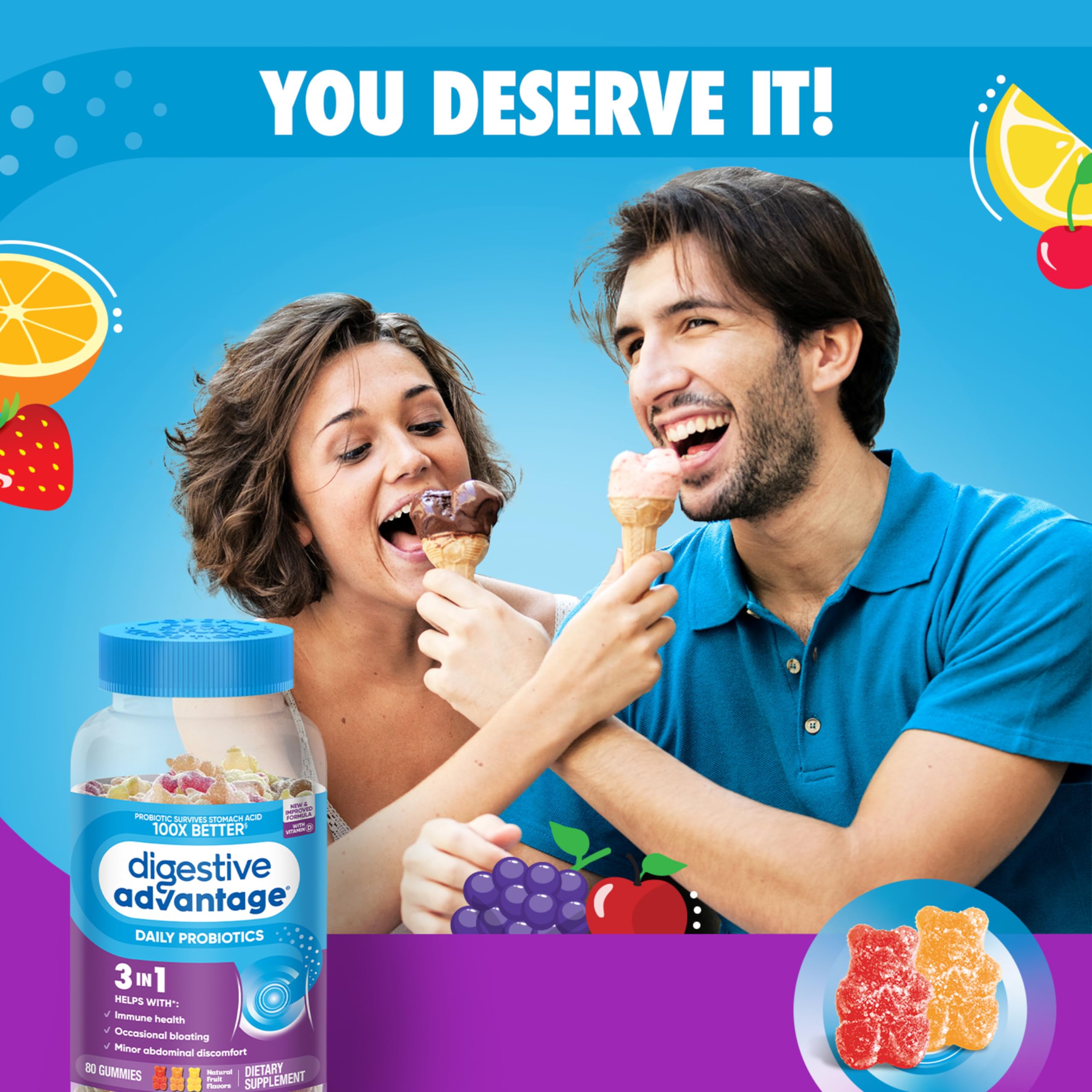 daily Advantage Probiotic Gummies being held in hand