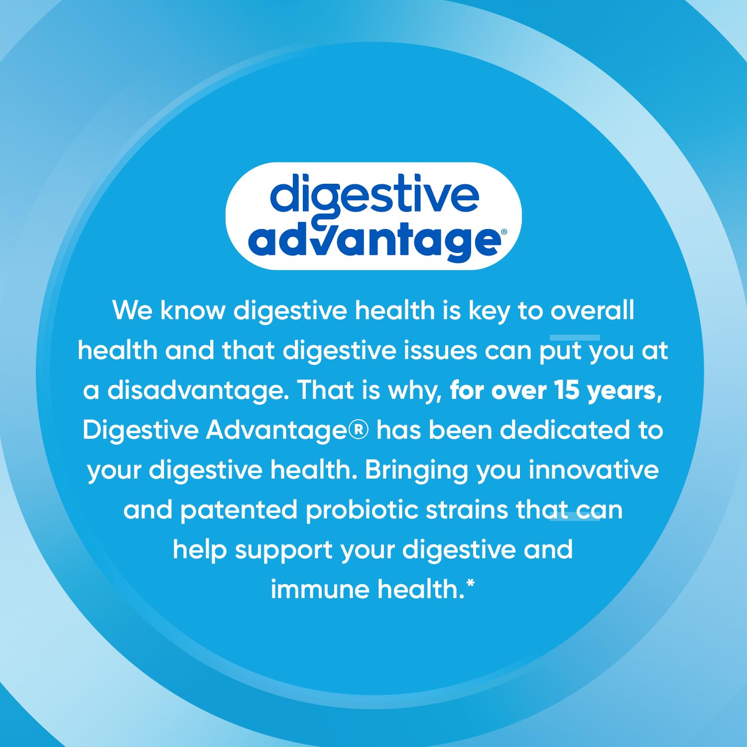 daily Advantage Probiotic Gummies lifestyle scene with healthy foods