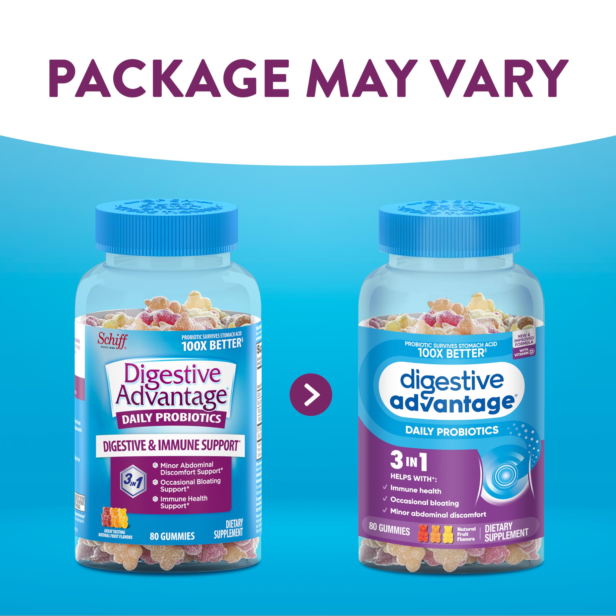 daily Advantage Probiotic Gummies side view showing gummy texture