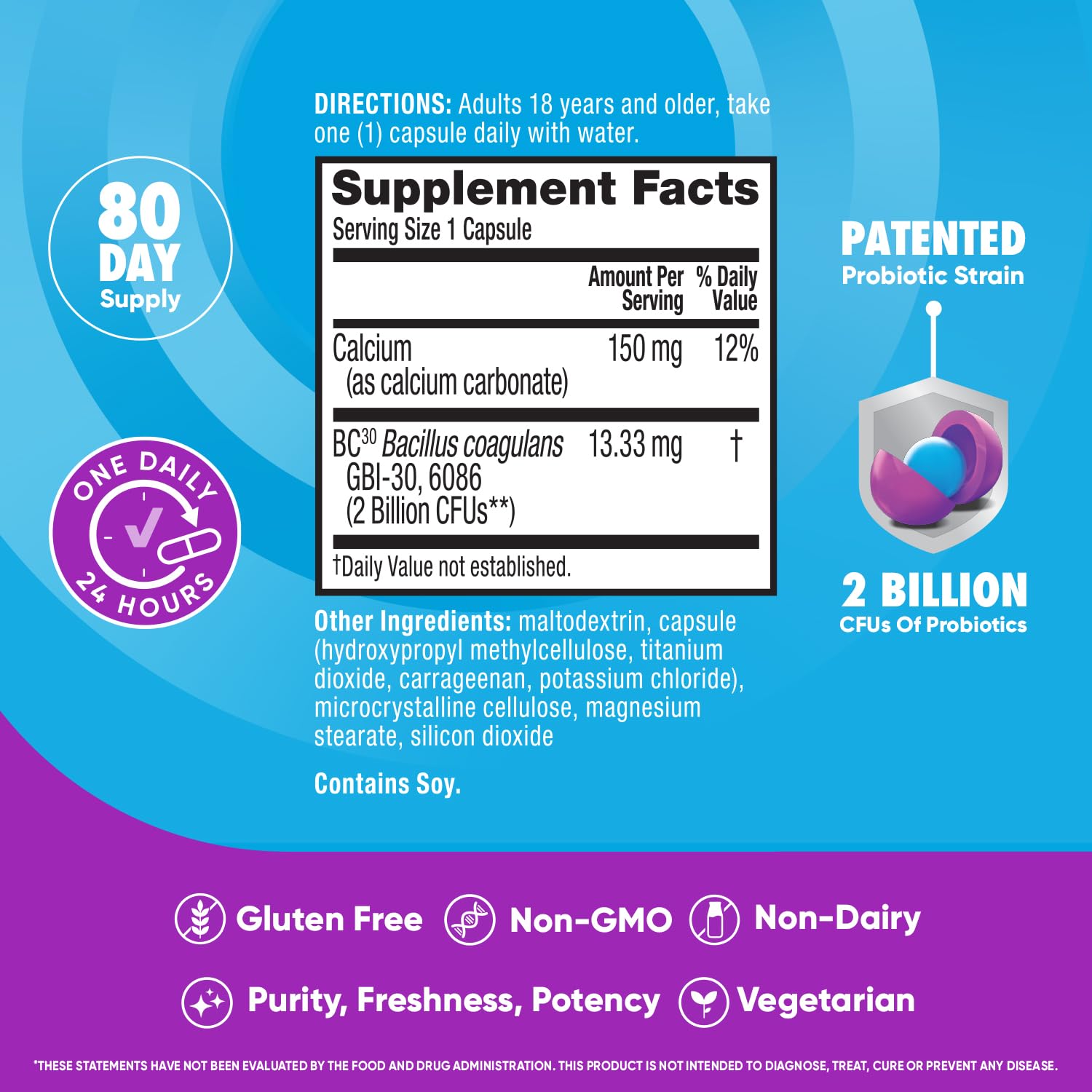 daily Advantage Probiotics bottle with capsules scattered