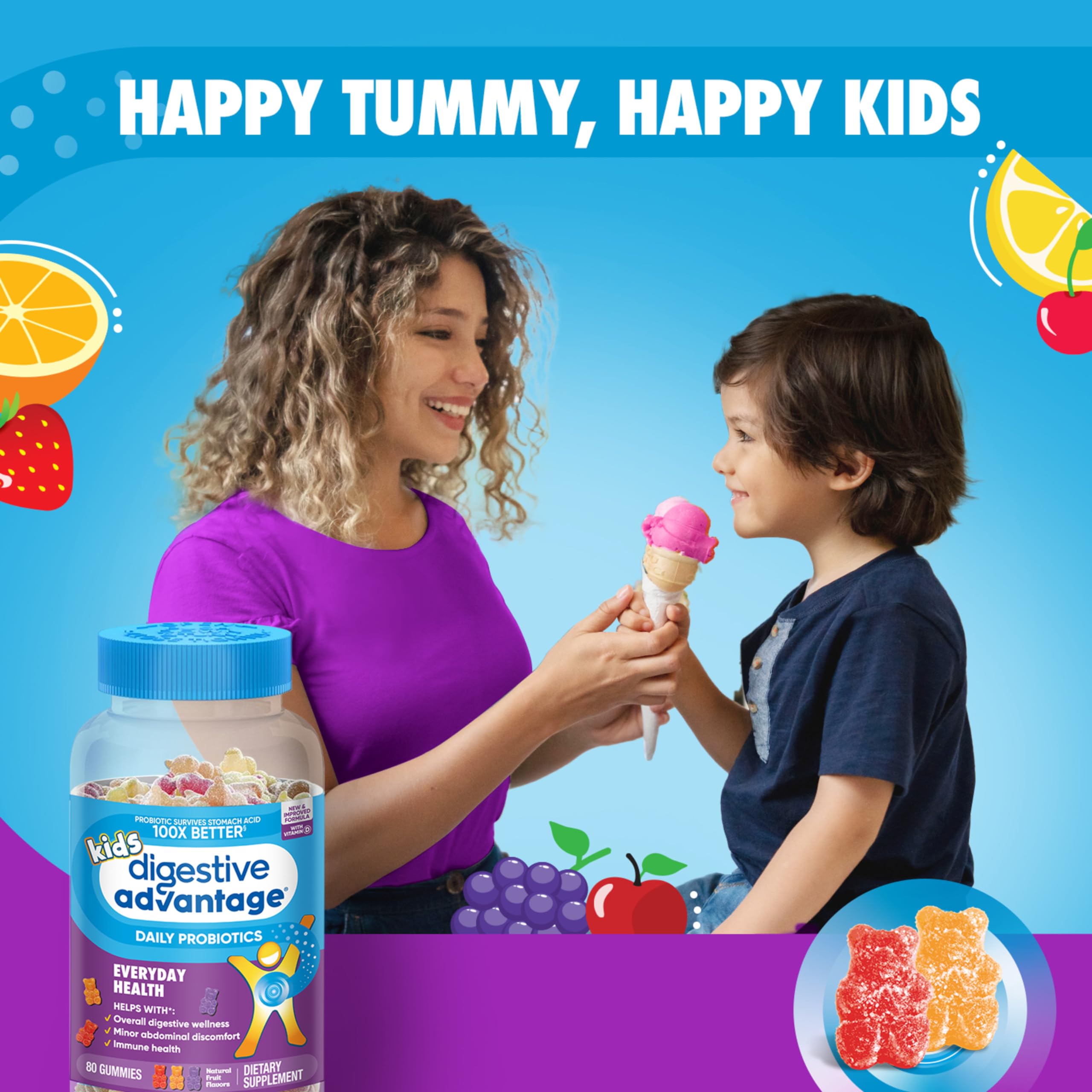 daily Advantage Probiotics Gummies for Kids serving suggestion