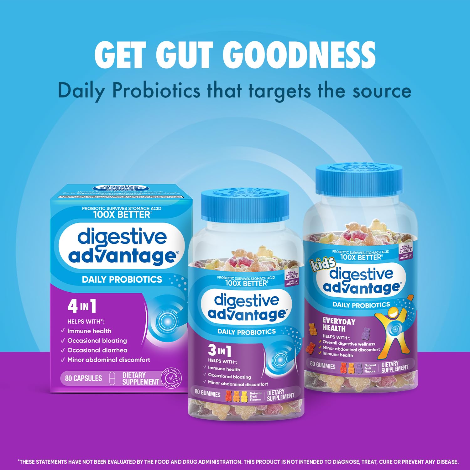 daily Advantage Probiotics ingredients list on packaging