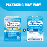 daily Advantage Probiotics + Lactase daily Enzymes 96ct capsules in a hand
