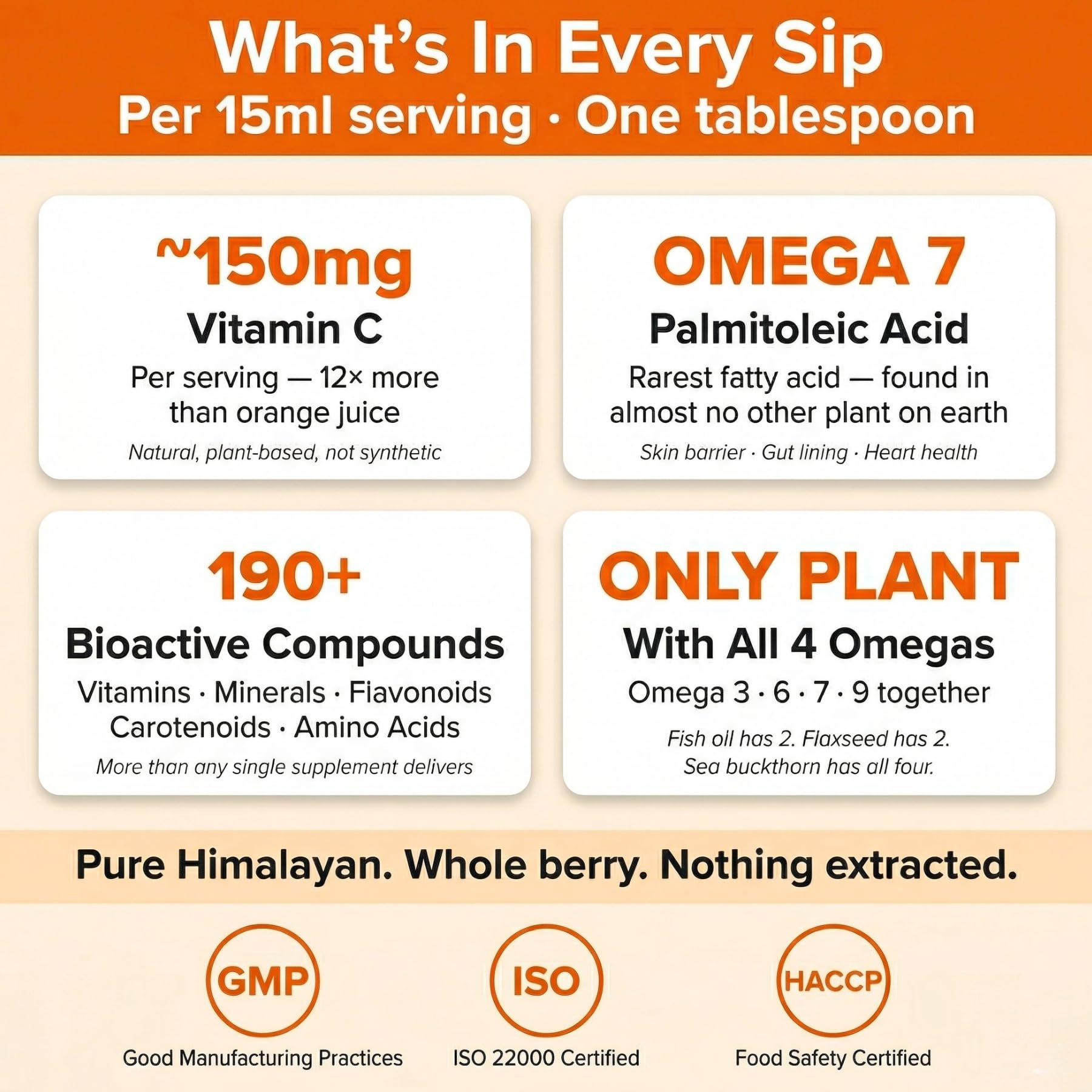 Daily All Day Sea Buckthorn Juice 580g side view