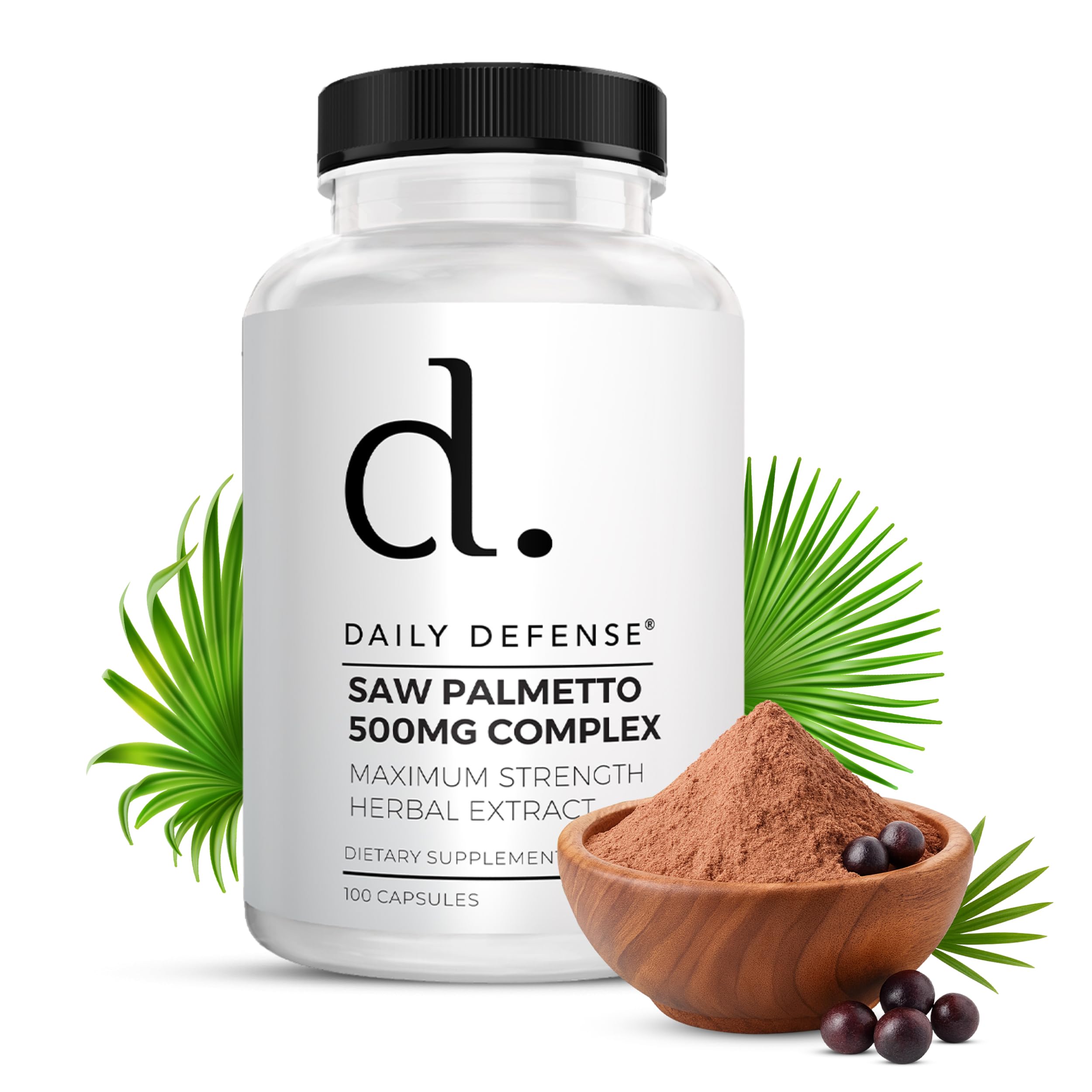 Daily Defense Saw Palmetto Capsules 90 Count front view