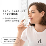 Daily Defense Saw Palmetto Capsules with measuring spoon