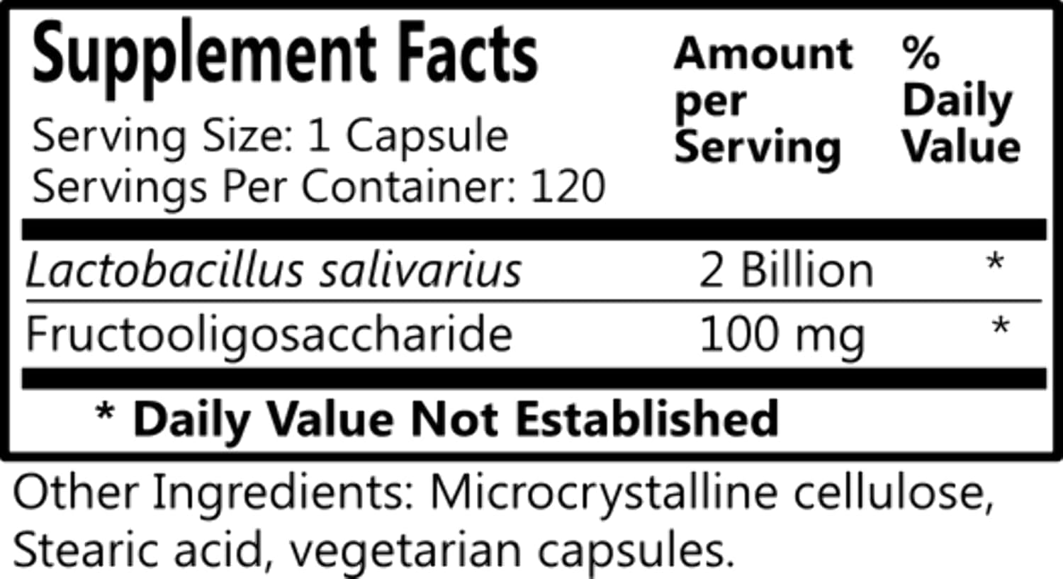 Daily Manufacturing L-Salivarius Probiotic Supplement delayed-release capsule