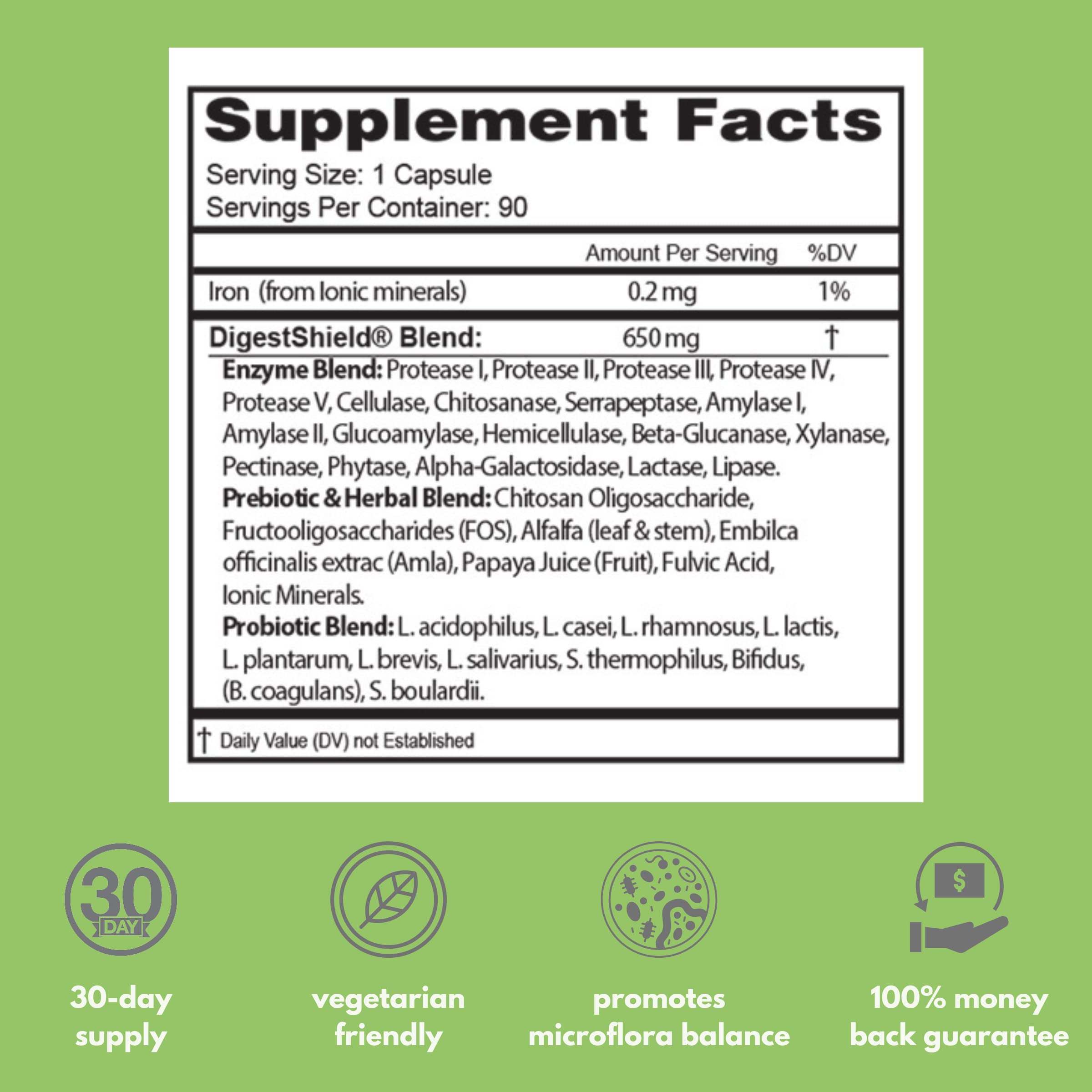 daily Multi-Enzyme Supplement capsules in a hand