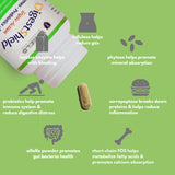daily Multi-Enzyme Supplement capsules on a wooden surface