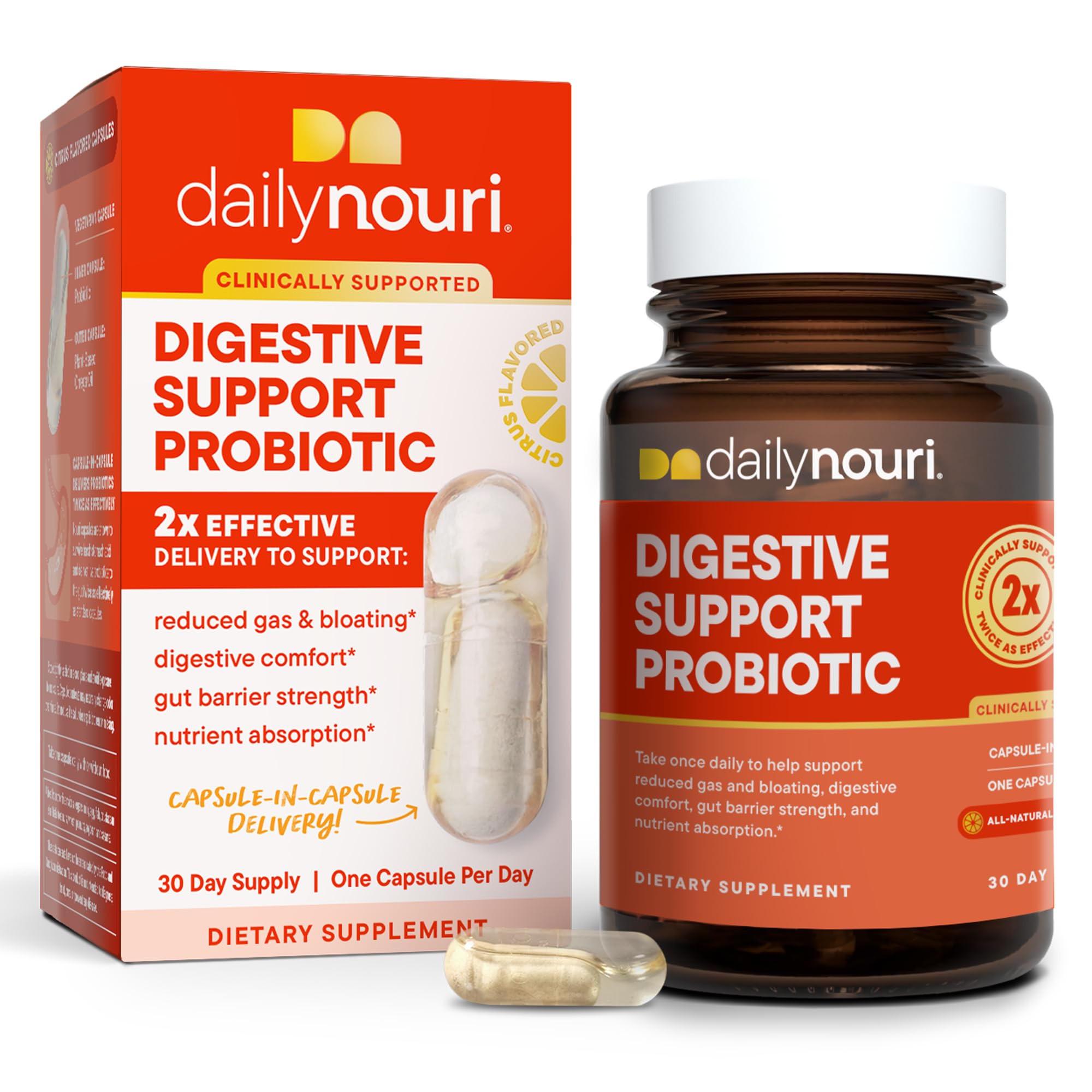 Daily Nouri Omega-3 Probiotic Capsules front view