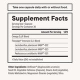 Daily Nouri Omega-3 Probiotic Capsules showing capsule size