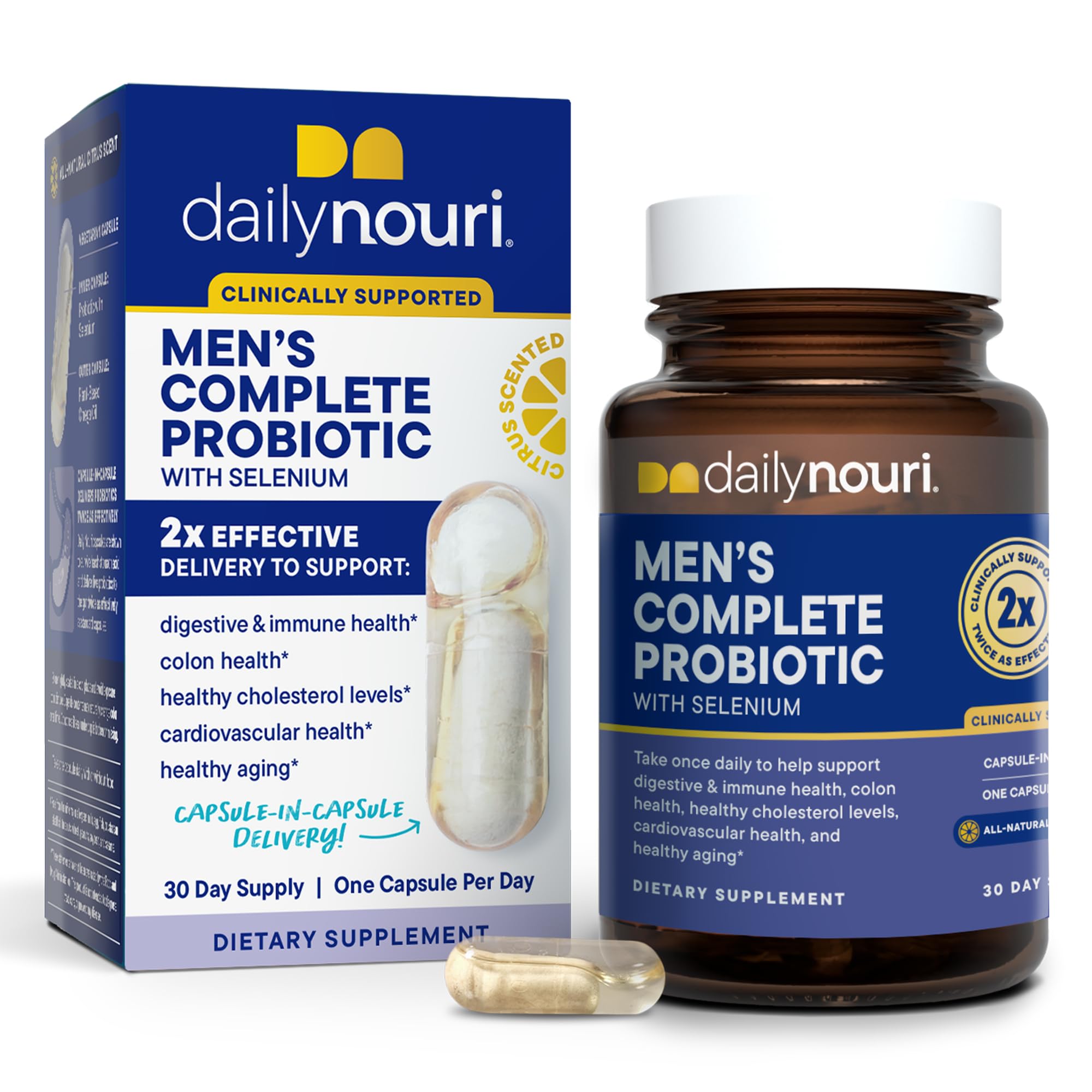 Daily Nouri Probiotic Supplement for Men front view