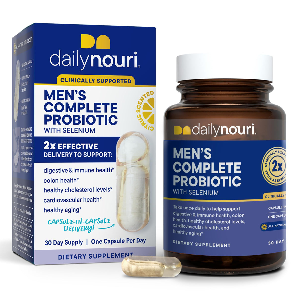 Daily Nouri Probiotic Supplement for Men front view