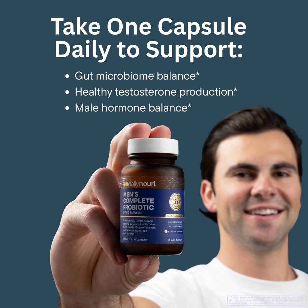 Daily Nouri Probiotic Supplement for Men side view